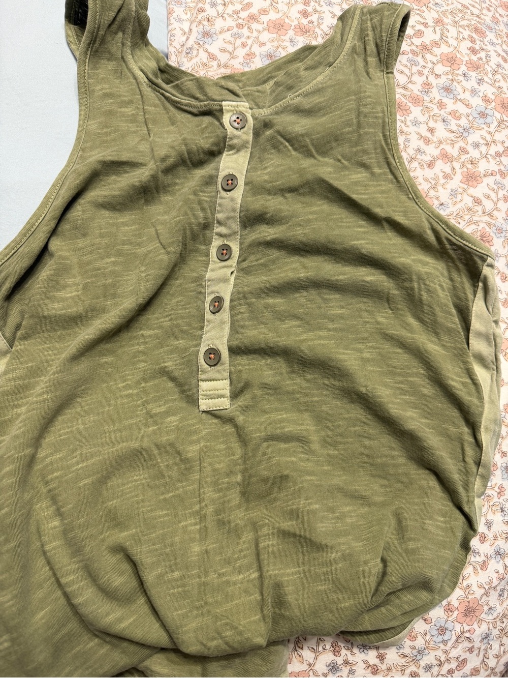 Anthropologie Olive Green Maxi Dress with Button-Front and side fabric details